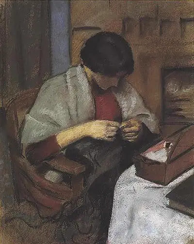 Elisabeth Gerhard Sewing August Macke